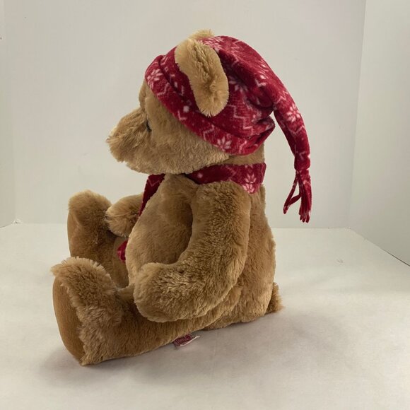 Russ Berrie Winter Christmas Sitting Brown Bear Plush Aspin 15 Inch - Picture 2 of 10